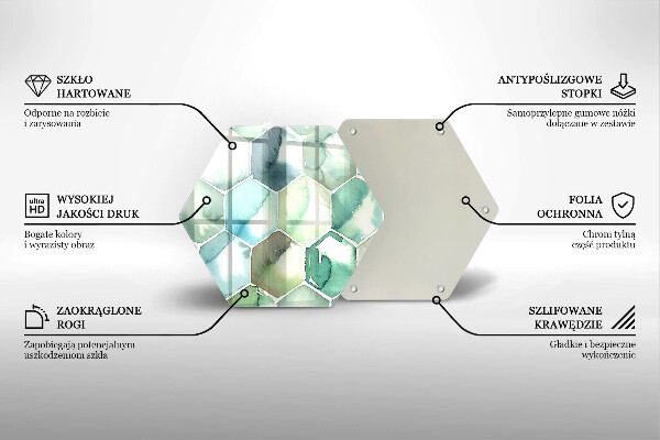 Deska kuchenna Akwarelowe heksagony