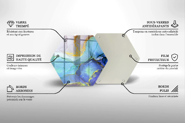 Deska kuchenna Pęknięty kamień złoto