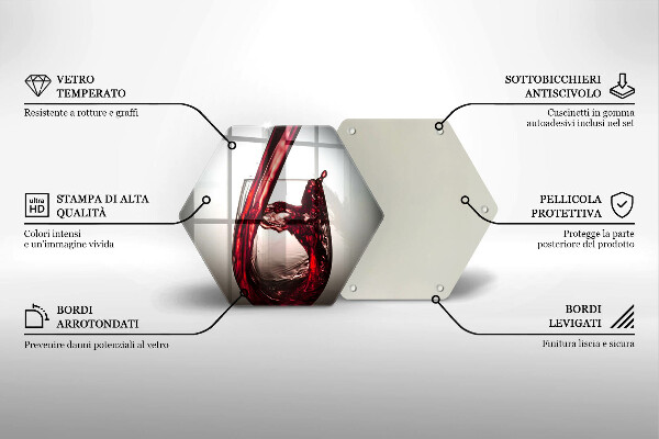 Deska szklana do kuchni Kieliszek i czerwone wino