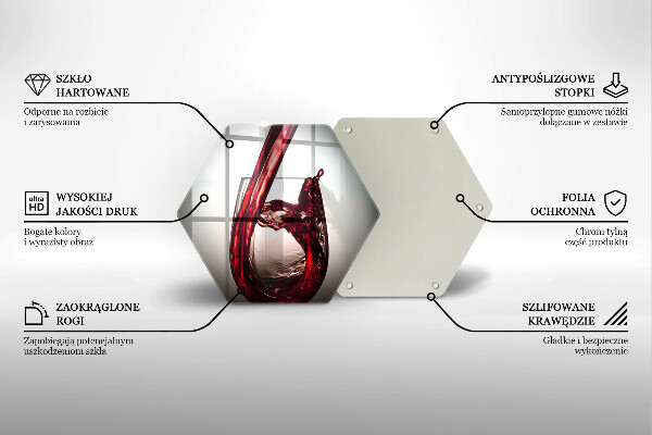 Deska szklana do kuchni Kieliszek i czerwone wino