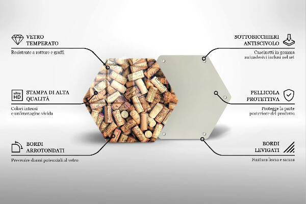 Deska szklana do kuchni Korki wina wzór