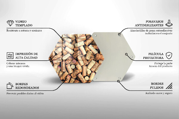 Deska szklana do kuchni Korki wina wzór