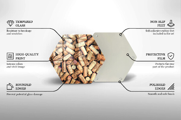 Deska szklana do kuchni Korki wina wzór