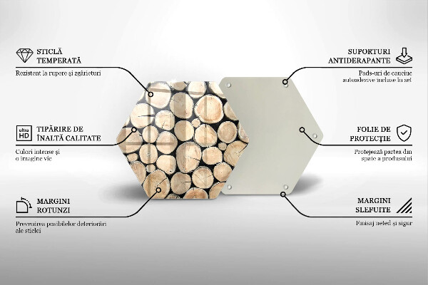 Deska szklana do kuchni Drewno pnie drzew
