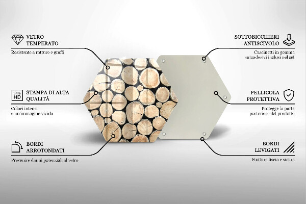 Deska szklana do kuchni Drewno pnie drzew
