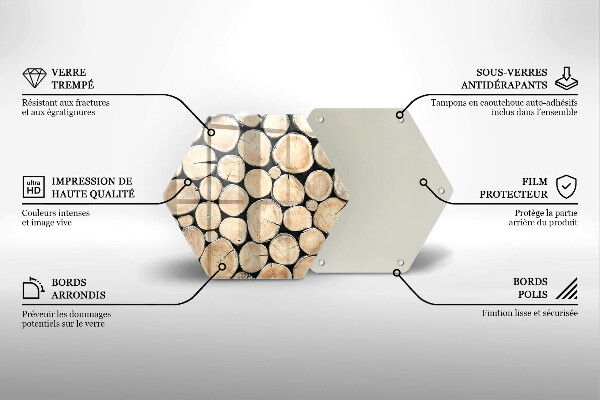 Deska szklana do kuchni Drewno pnie drzew