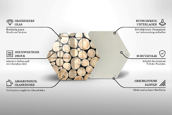 Deska szklana do kuchni Drewno pnie drzew