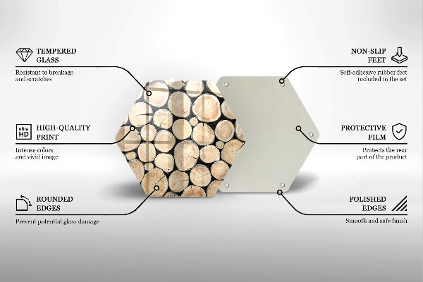 Deska szklana do kuchni Drewno pnie drzew