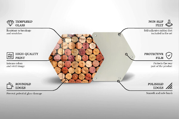 Deska szklana do kuchni Wzór korki wina