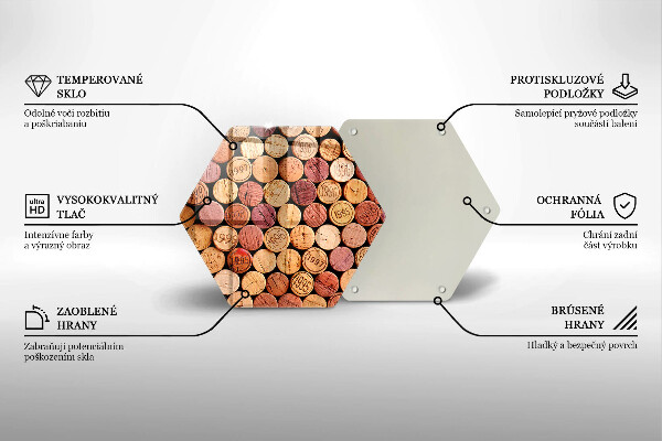 Deska szklana do kuchni Wzór korki wina