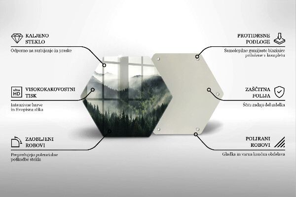 Deska kuchenna Pejzaż las i mgła