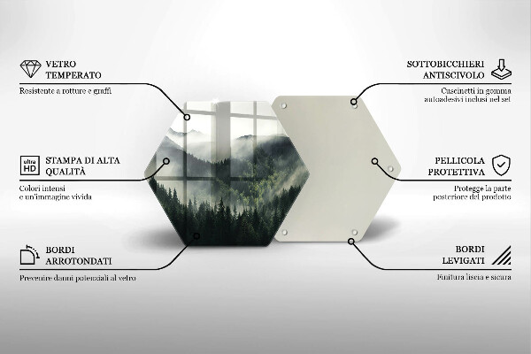 Deska kuchenna Pejzaż las i mgła