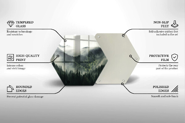 Deska kuchenna Pejzaż las i mgła