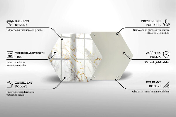 Deska kuchenna Jasny marmur ze złotem