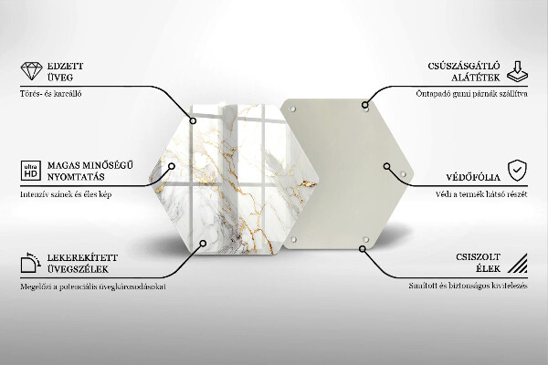 Deska kuchenna Jasny marmur ze złotem