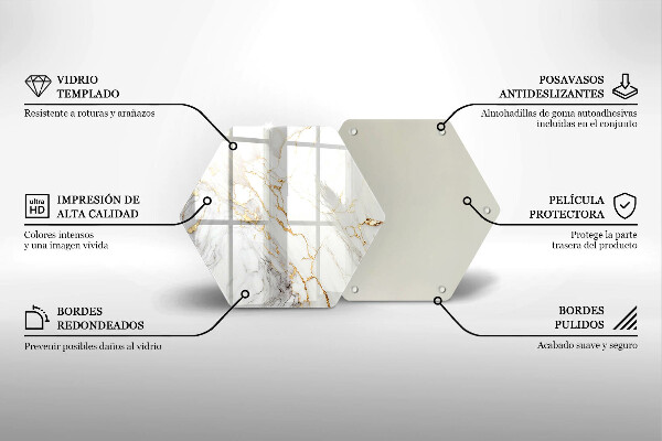 Deska kuchenna Jasny marmur ze złotem