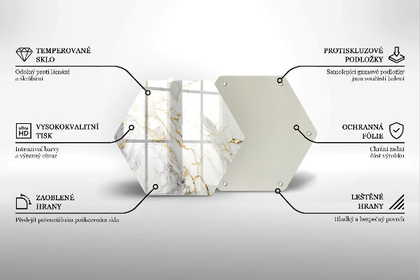 Deska kuchenna Jasny marmur ze złotem