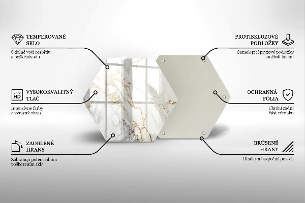 Deska kuchenna Jasny marmur ze złotem