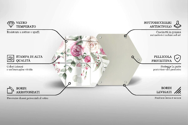 Deska kuchenna Akwarelowe róże