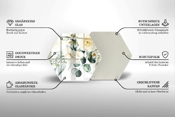 Deska kuchenna Akwarelowe kwiaty