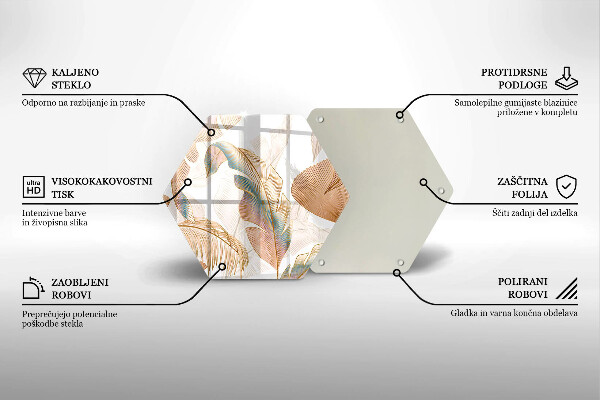 Deska kuchenna Boho pióra i liście