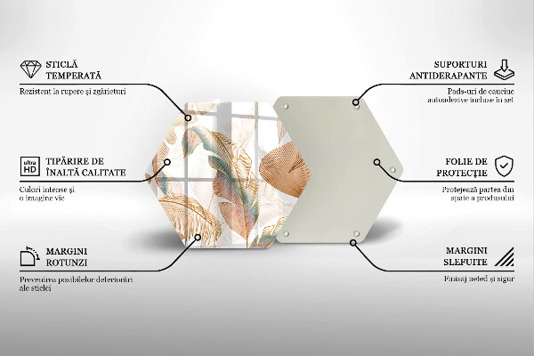 Deska kuchenna Boho pióra i liście