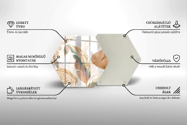 Deska kuchenna Boho pióra i liście