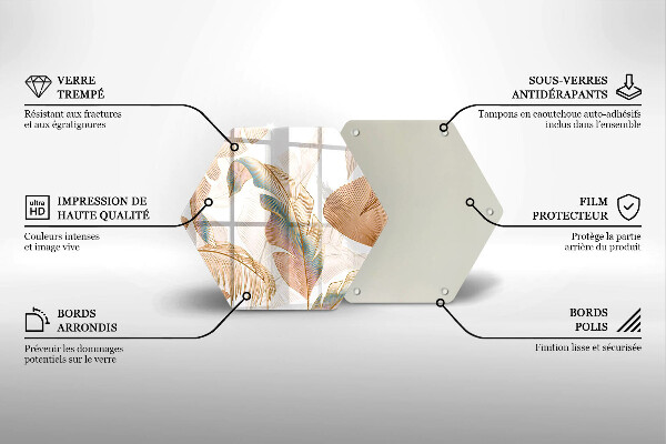 Deska kuchenna Boho pióra i liście