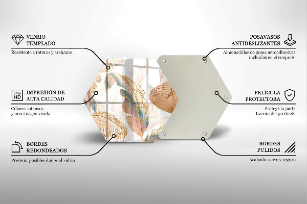 Deska kuchenna Boho pióra i liście