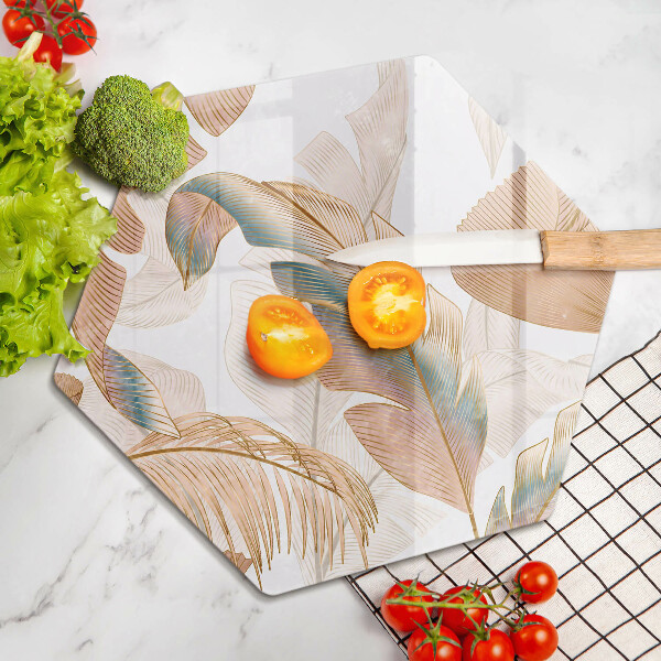 Deska kuchenna Boho pióra i liście