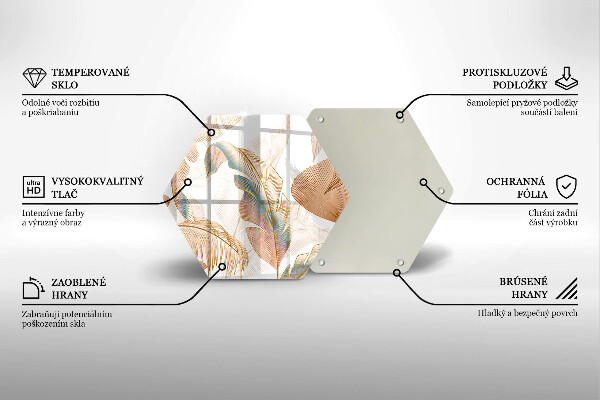 Deska kuchenna Boho pióra i liście