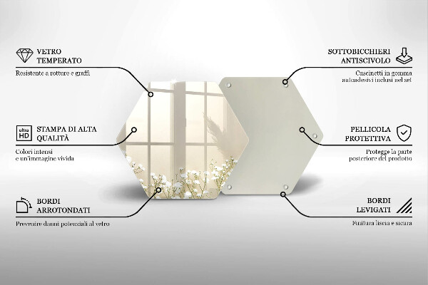 Deska kuchenna Gipsówka boho kwiaty