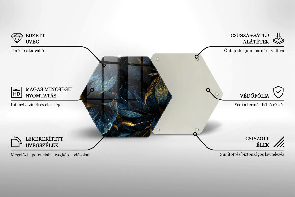 Deska kuchenna Ozdobne liście ze złotem