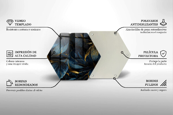 Deska kuchenna Ozdobne liście ze złotem