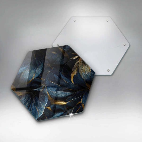 Deska kuchenna Ozdobne liście ze złotem