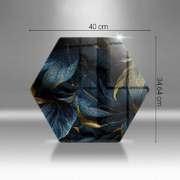 Deska kuchenna Ozdobne liście ze złotem