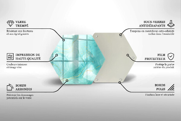 Deska kuchenna Błękitno-złota abstrakcja