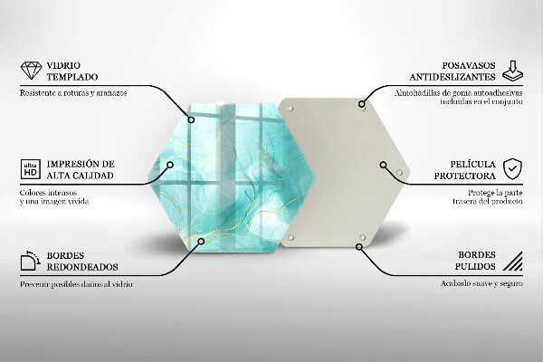 Deska kuchenna Błękitno-złota abstrakcja