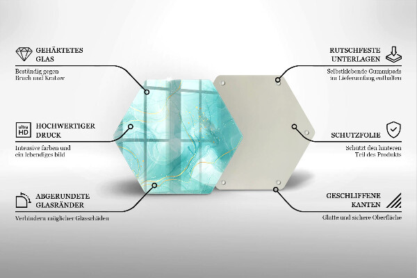 Deska kuchenna Błękitno-złota abstrakcja