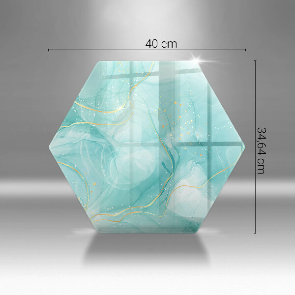 Deska kuchenna Błękitno-złota abstrakcja