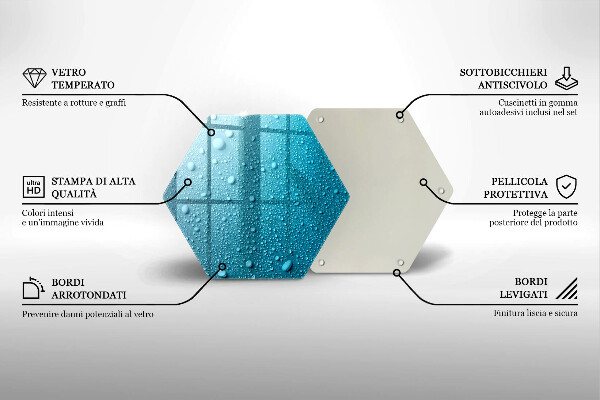 Deska szklana do kuchni Krople wody