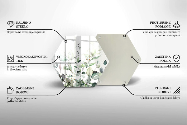 Deska szklana do kuchni Akwarelowe rośliny