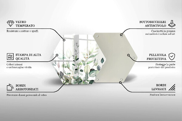 Deska szklana do kuchni Akwarelowe rośliny