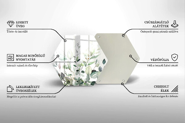 Deska szklana do kuchni Akwarelowe rośliny