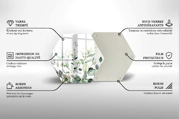 Deska szklana do kuchni Akwarelowe rośliny