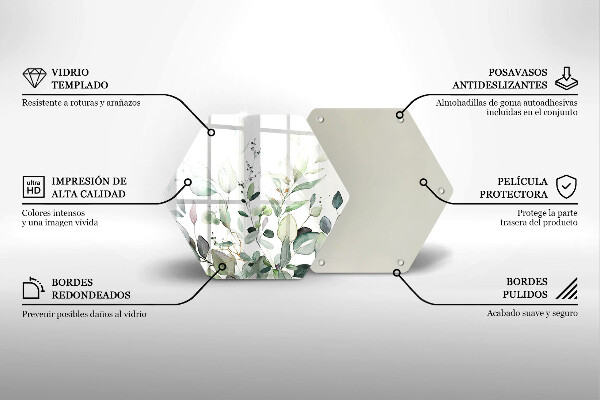 Deska szklana do kuchni Akwarelowe rośliny