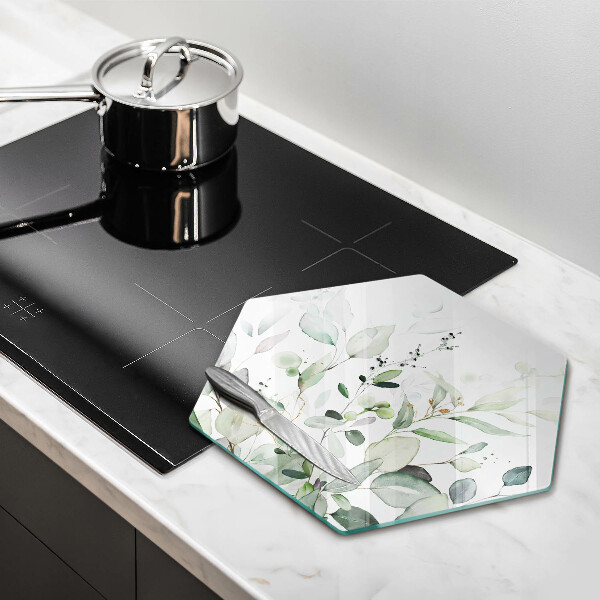 Deska szklana do kuchni Akwarelowe rośliny