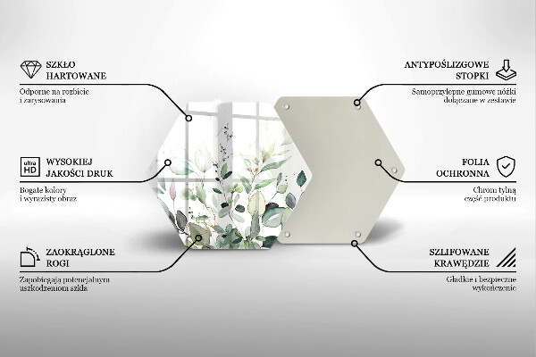 Deska szklana do kuchni Akwarelowe rośliny