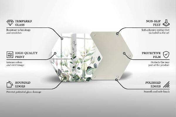 Deska szklana do kuchni Akwarelowe rośliny