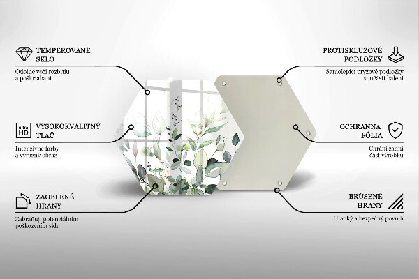 Deska szklana do kuchni Akwarelowe rośliny